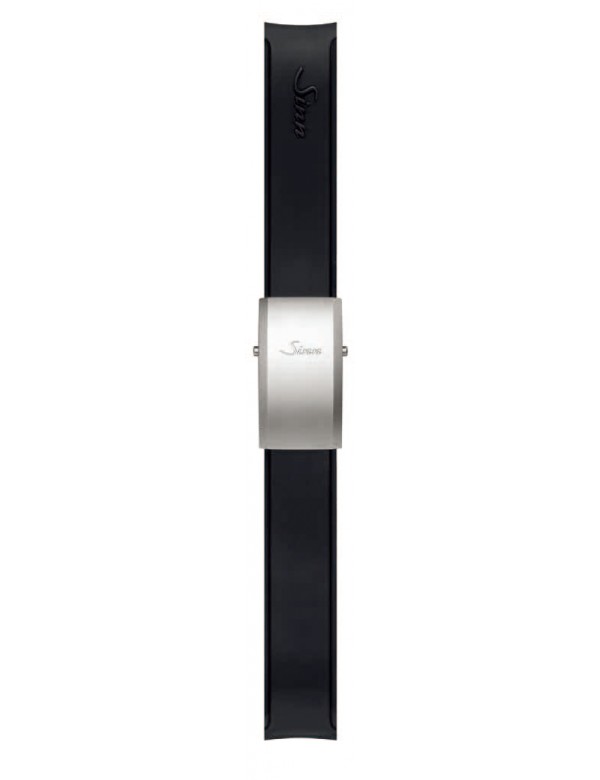 22mm 黑色矽膠錶帶 Sinn U系列 含U摺疊釦(不含手錶)